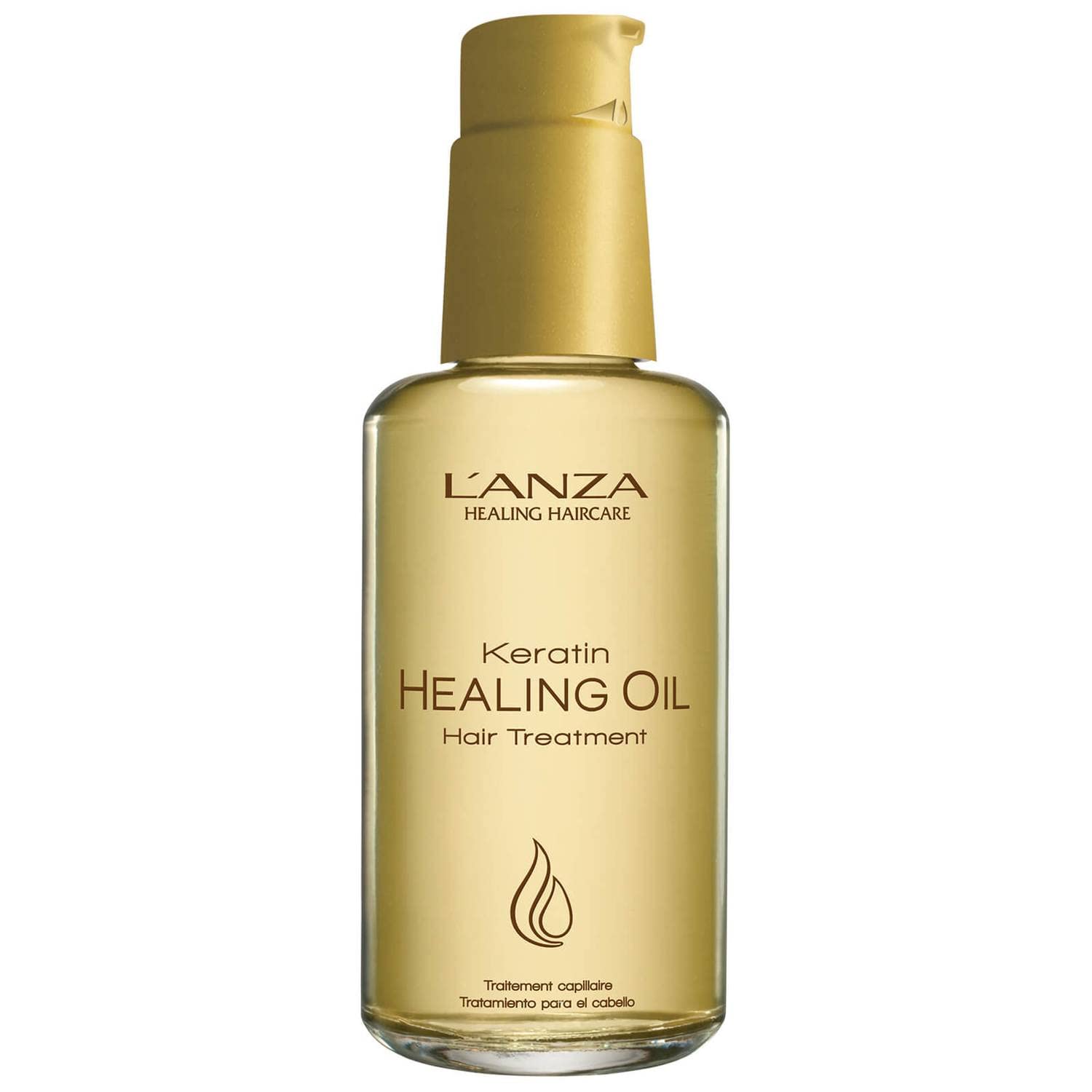 L'ANZA Keratin Healing Oil Hair Treatment, Hair Oil Revives & Nourishes Dry Damaged Hair & Scalp, Sulfate Free with Phyto IV Complex, Cruelty Free Volumizing Hair Care with UV Protection