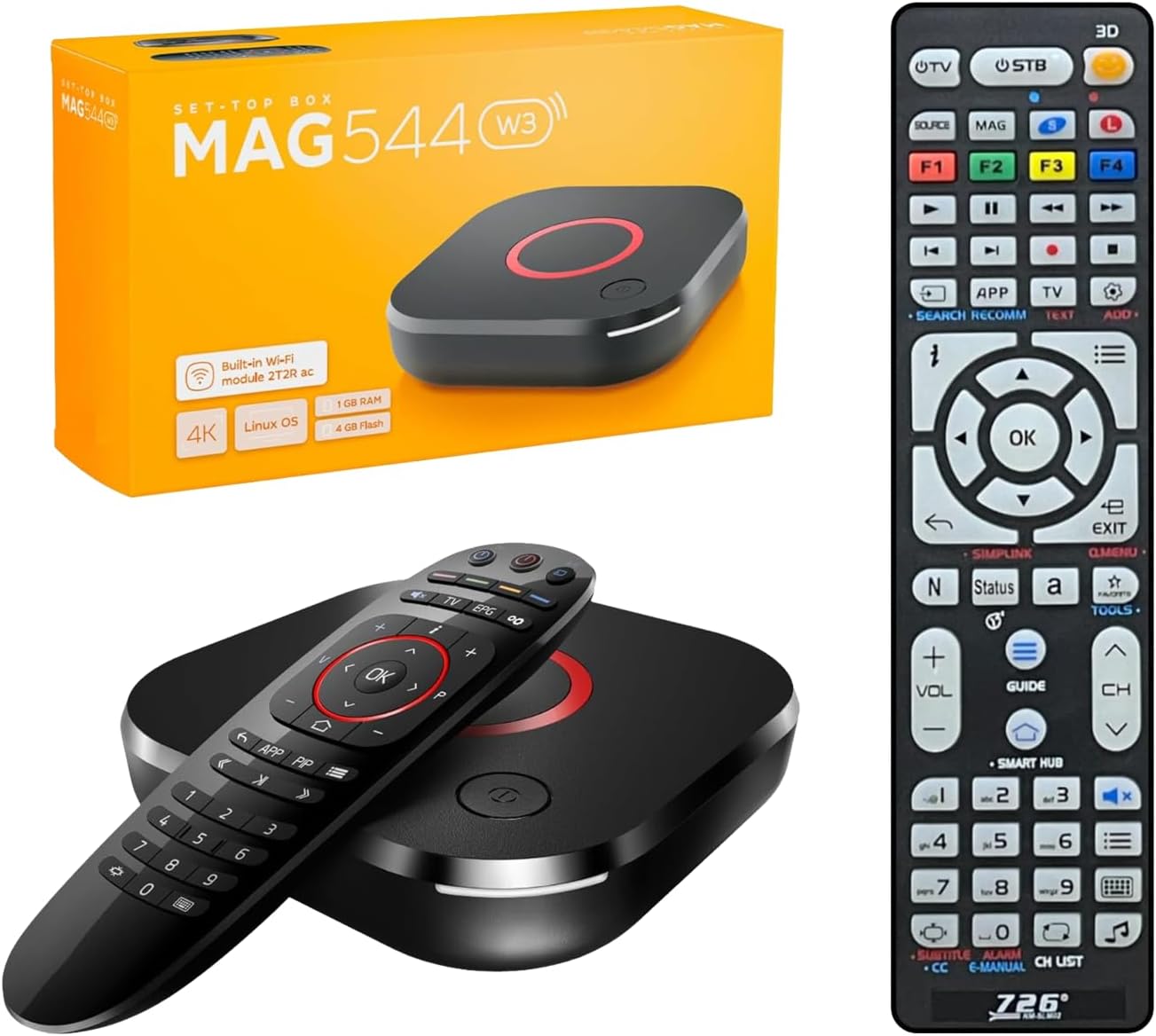 MAG 544 W3 4K Wi-Fi Linux TV Box 2023 Built-in Dual Band 2.4G/5G + Bonus MAG Luminous Remote