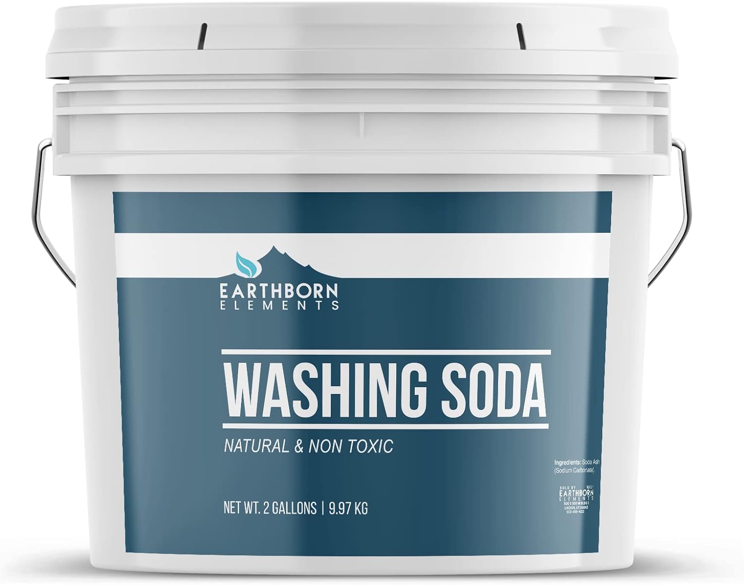 Earthborn Elements Washing Soda 2 Gallon Bucket, Soda Ash, Sodium Carbonate, Non-Toxic Laundry Booster