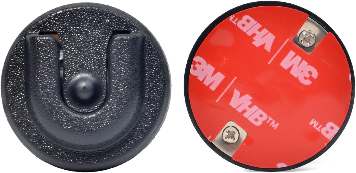 Universal Ham CB Radio Microphone Hanger, Round Knob Mic Holder Mount with Adhesive Back for Motorola HLN9073B CDM1250 CDM750 GM300 M1225 GM3688 GTX800 Kenwood TK768G TK868G TM471A Two Way Radios