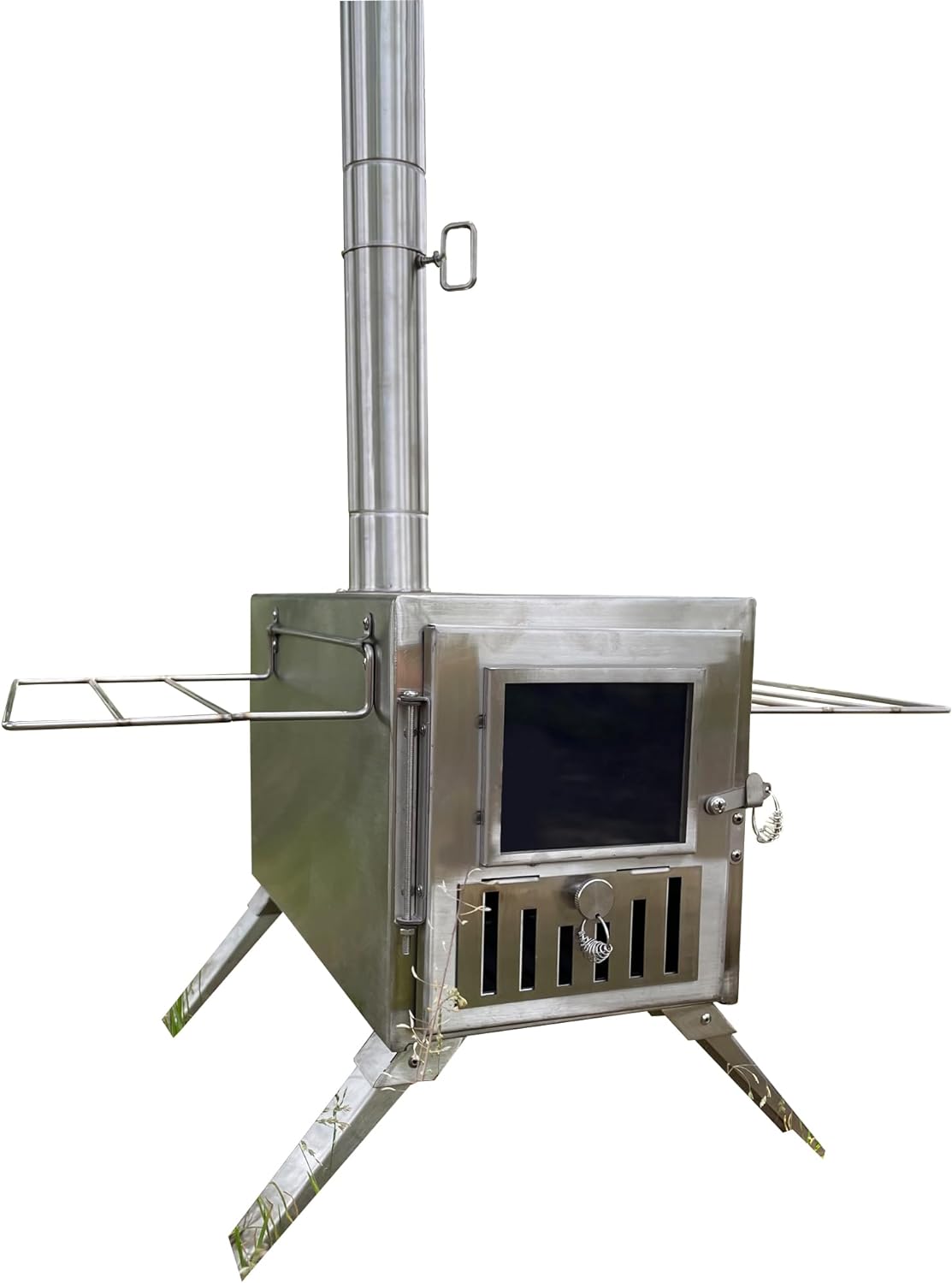 Wood Burning Stove,Portable Camping Stove with Chimney Pipes,Front Window,Side Racks,Mini Wood Stove for Outside Tent,Cookout,Truck Travel and inside Woodcutter's Cottage