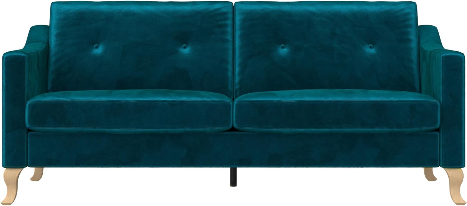 Mr. Kate Tess Sofa with Soft Pocket Coil Cushions, Small Space Living Room Furniture, Green Velvet