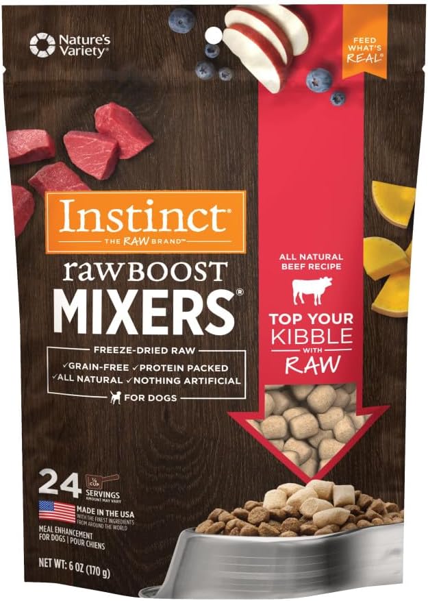 Instinct Freeze Raw Boost Mixers Freeze Dried Raw Dog Food Topper, Grain Free Freeze Dried Dog Food Topper | Multiple Sizes and Flavors 6 ounce (Pack of 1)