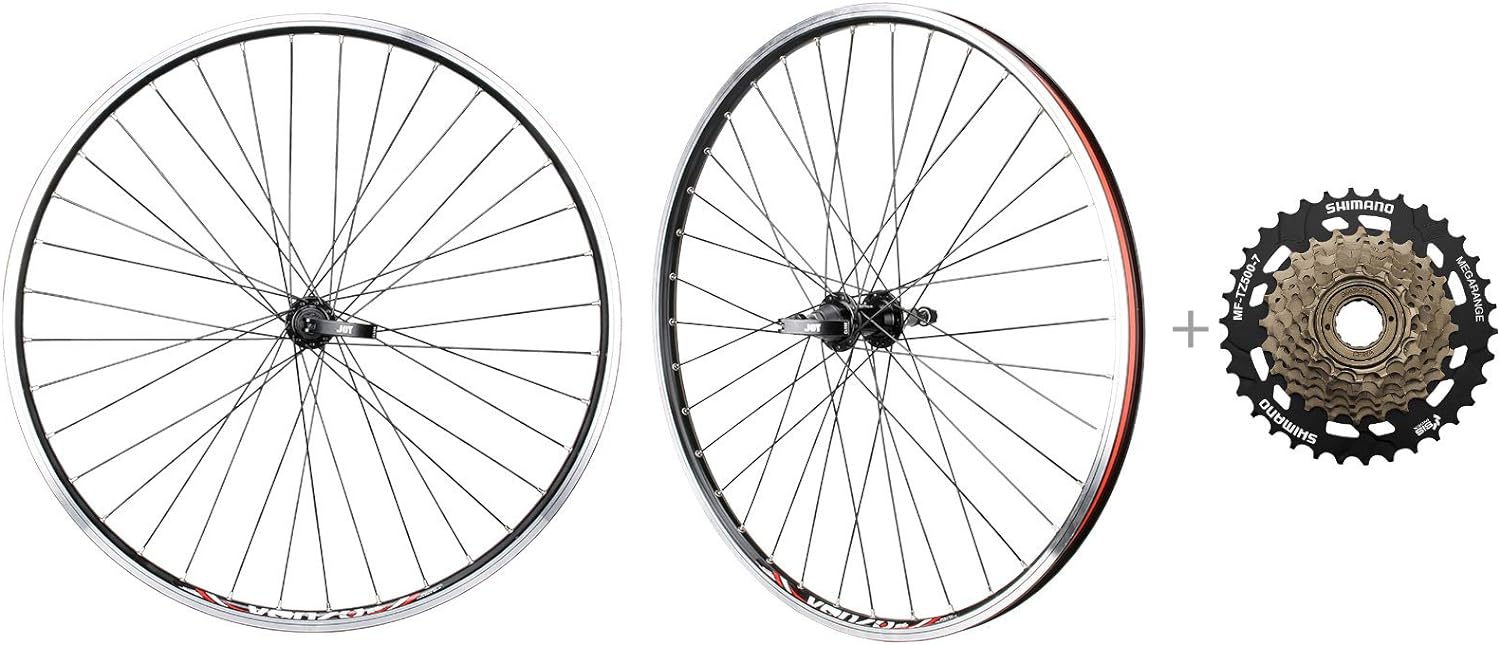 Bicycle Mountain Bike 26 inch Double Wall Rims MTB Wheelset 26" with Compatible with Shimano MF-TZ500 Freewheel - Front & Back Wheels