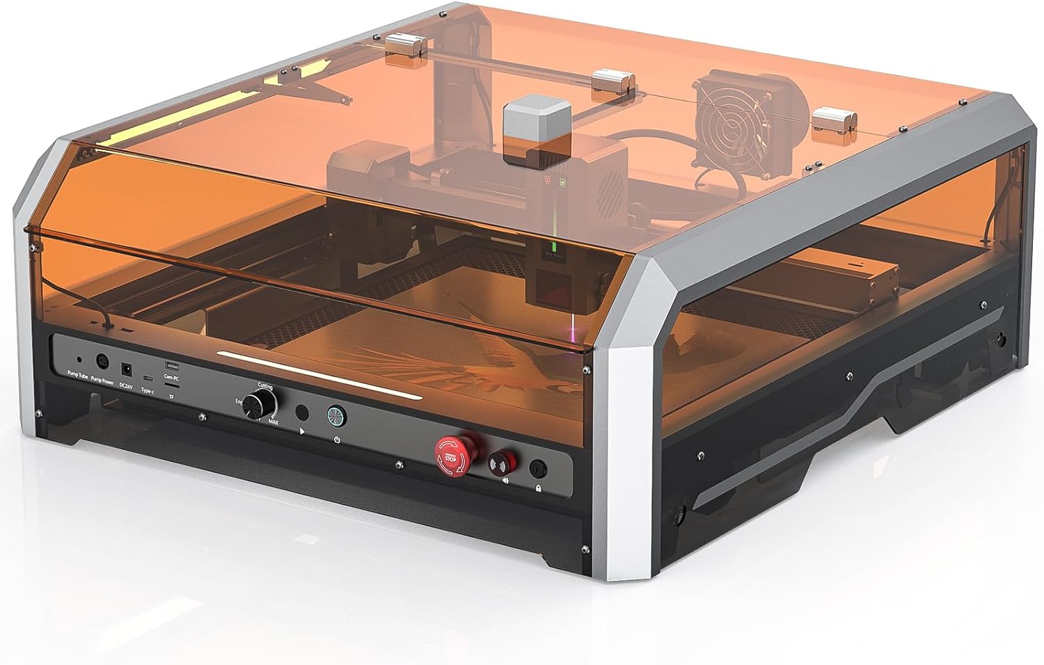 Genmitsu L8 Laser Engraver, 40000mm/min All-in-one Laser Engraving Machine, 20W Power Output Laser Cutter Built-in Acrylic Enclosure with Vent, Air Assist Pump, Honeycomb, Camera, Laser Safety Class 1
