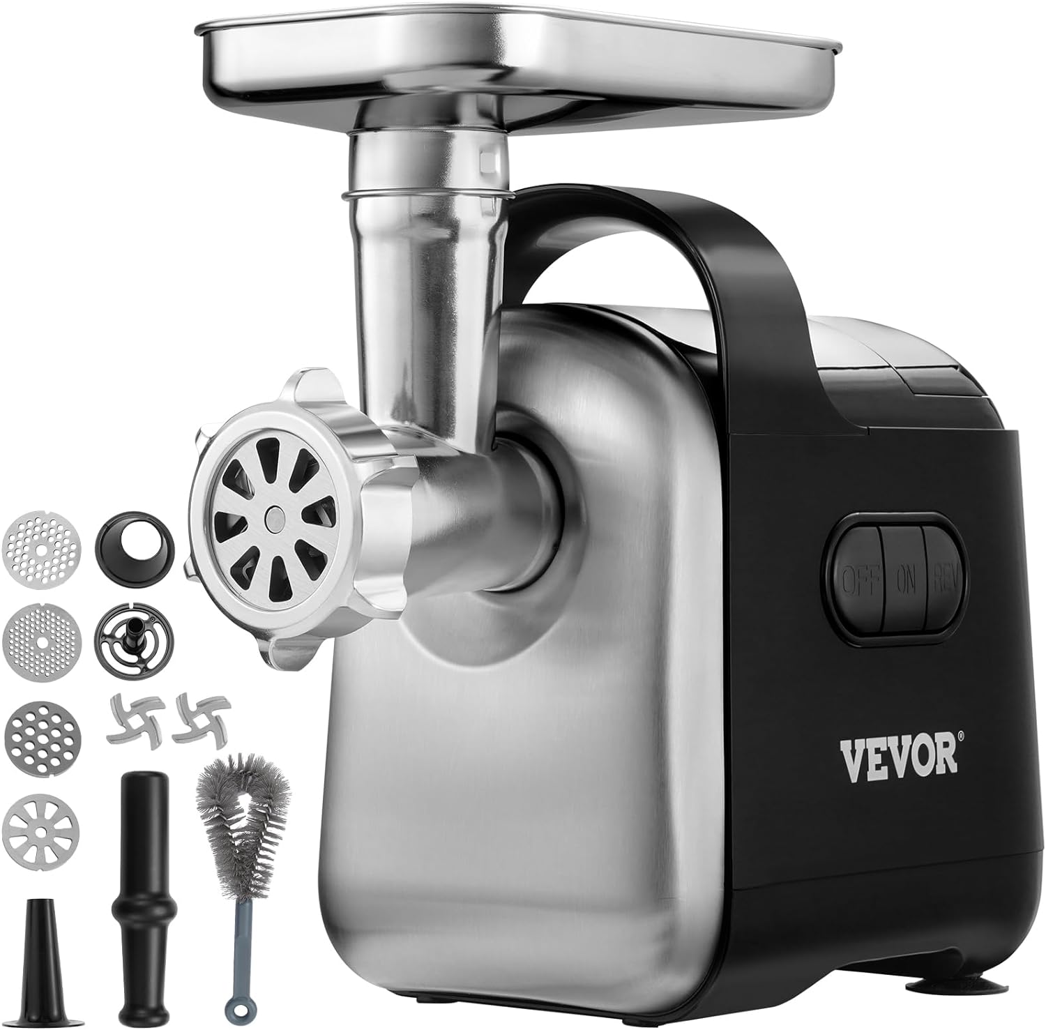 VEVOR Electric Meat Grinder, 550W Sausage Stuffer, ETL Approved Heavy Duty Meat Mincer Machine with 2 Blade, 3 Grinding Plates, Sausage Maker & Kubbe Kit for Home Kitchen Use