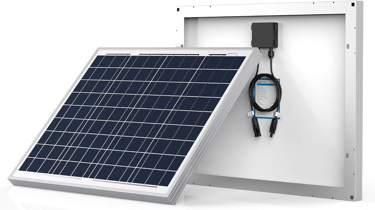 ACOPOWER 50 watt Solar Panel 50W 12V Mono Photovoltaic Pv Module Solar Panel Charger for Battery Charging Camping Off Grid
