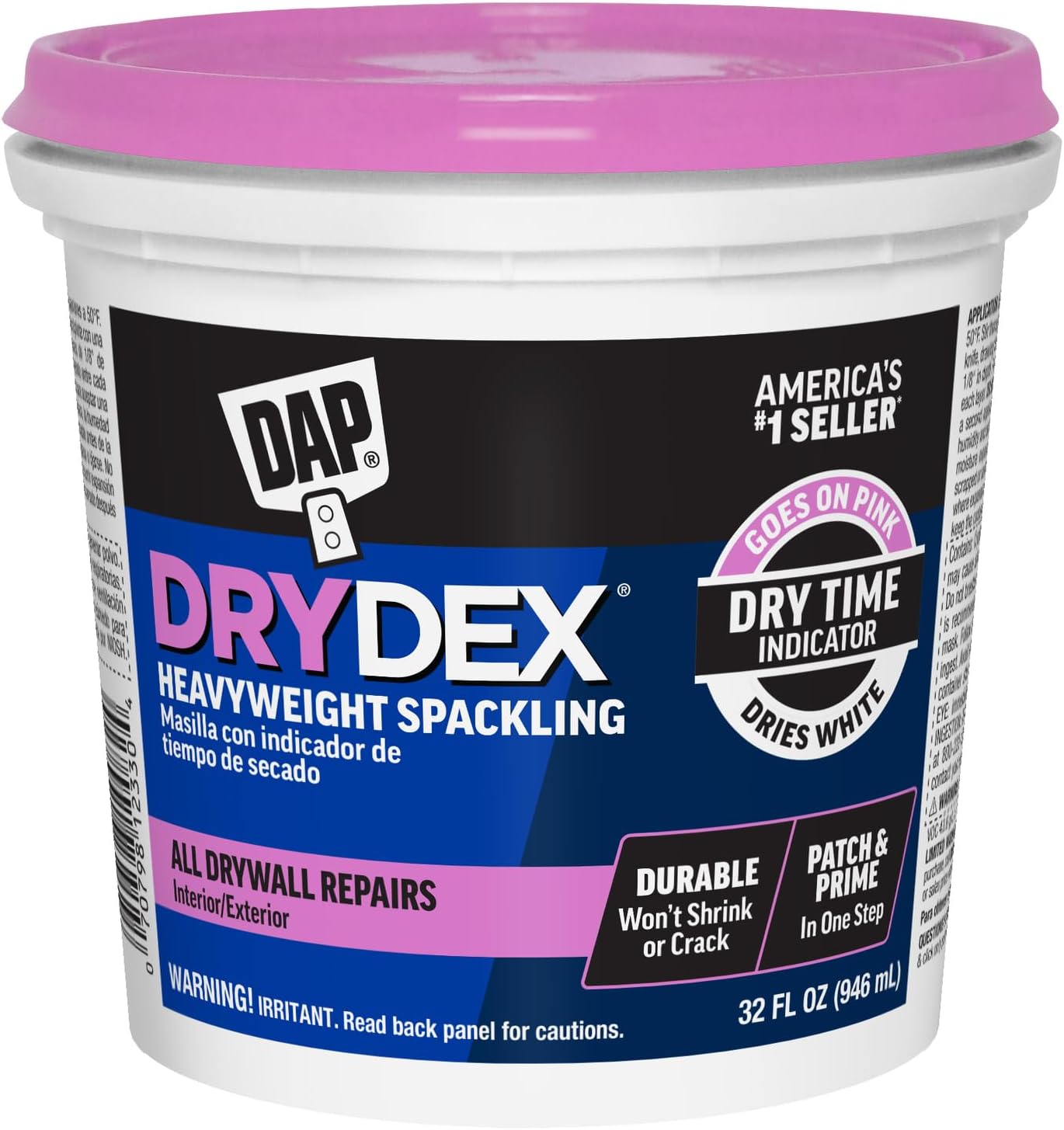 1 qt Dap 12330 DryDex Interior/Exterior Spackling