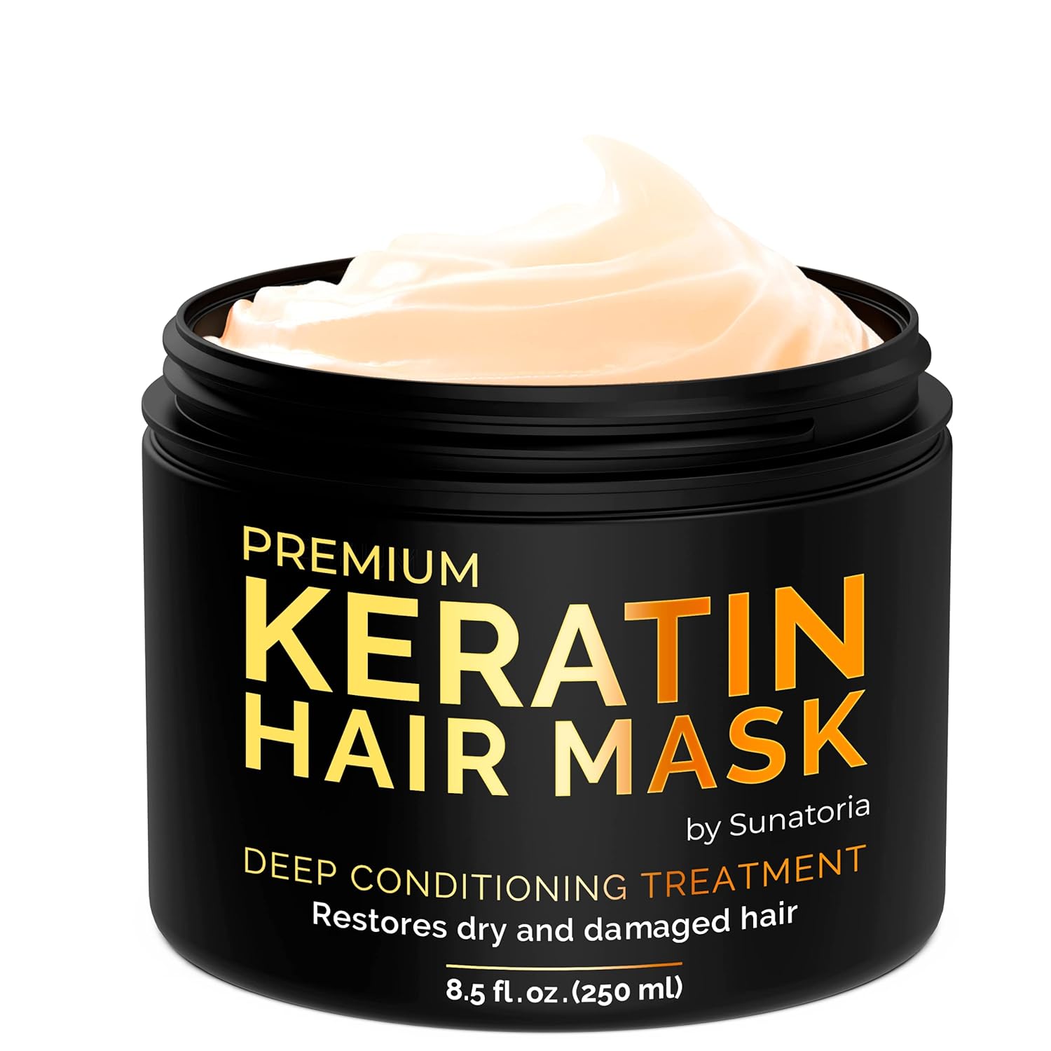 SUNATORIA Keratin Hair Mask - Professional Treatment for Hair Repair, Nourishment & Beauty - Hair Mask for All Hair Types - Vitamin Complex with Omega 3, 9, Vitamin E - Nourishment Masque