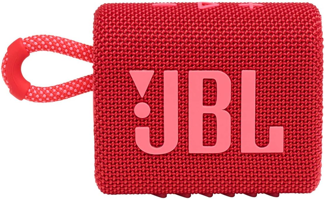 JBL Go 3: Portable Speaker with Bluetooth, Built-in Battery, Waterproof and Dustproof Feature - Red (JBLGO3REDAM)