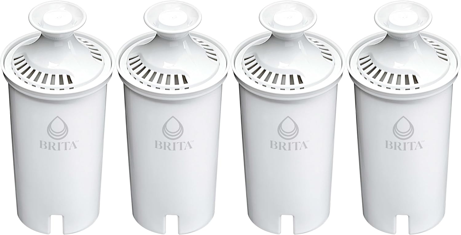 Brita Standard Water Filter Replacements for Pitchers and Dispensers, BPA-Free, Replaces 1,800 Plastic Water Bottles a Year, Lasts Two Months or 40 Gallons, Includes 4 Filters for Pitchers