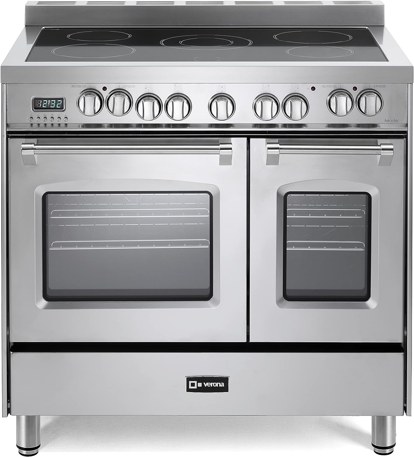 Prestige Series VPFSEE365DSS 36 Inch All Electric Freestanding Range Double Oven Convection, Cooktop 5 Burners Dual Center Element Chrome Knobs and Handle Stainless Steel