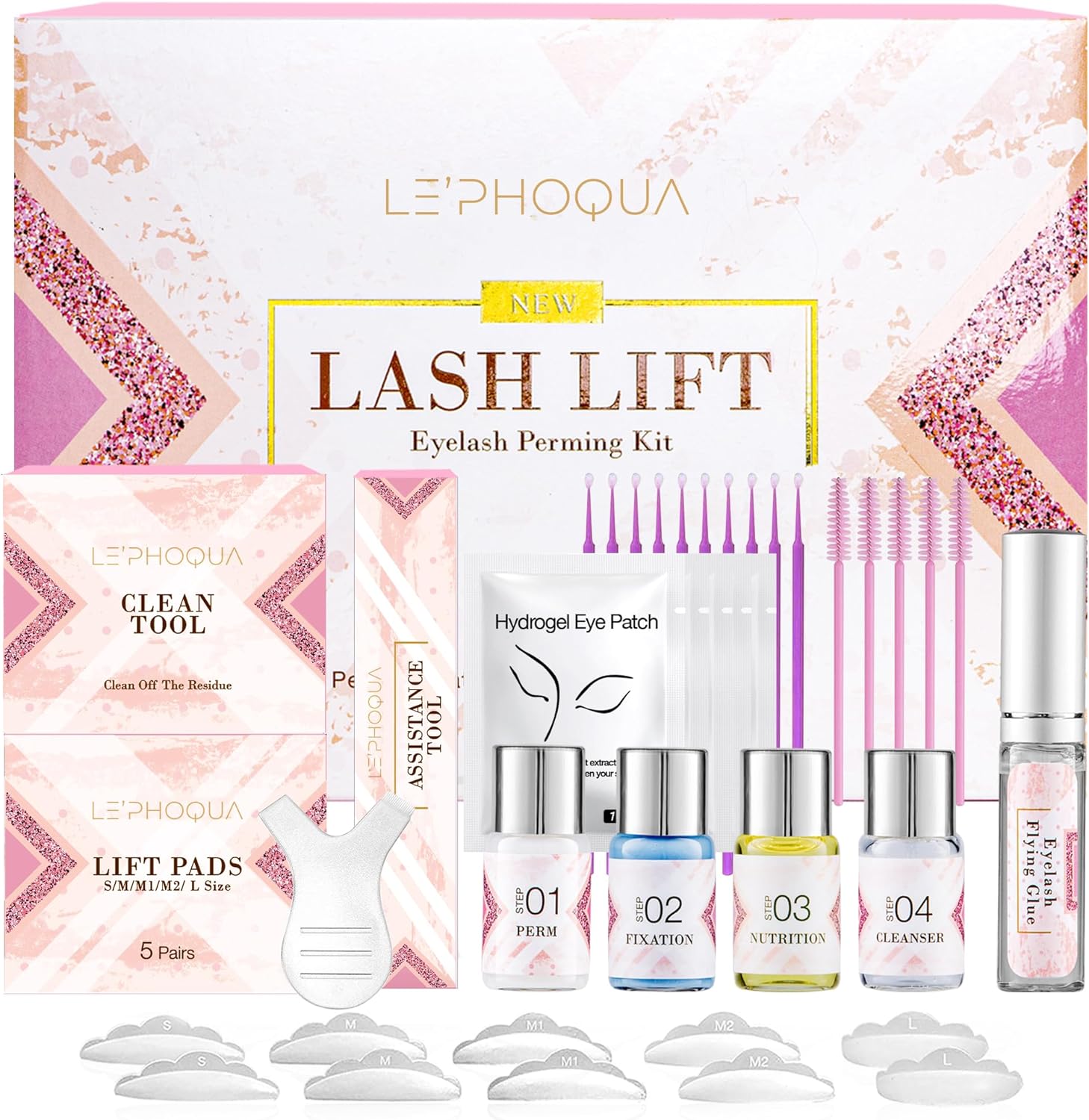 Lash Lift Kit Brow Lamination: Eyelash Perm Kit, Professional Eyelash Lift Kit, Eyebrow Lamination, Lash Curling, Semi-Permanent Curling Perming Wave Suitable for Salon