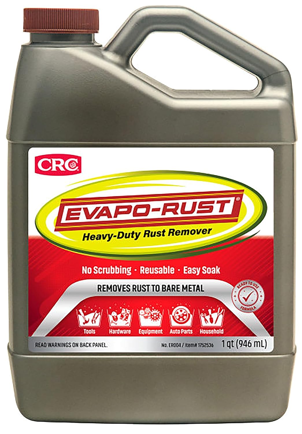 CRC Evapo-Rust, Heavy-Duty Rust Remover, Reusable, Acid-Free, Non-Corrosive, Water-based, 32 oz, Removes Rust to Bare Metal