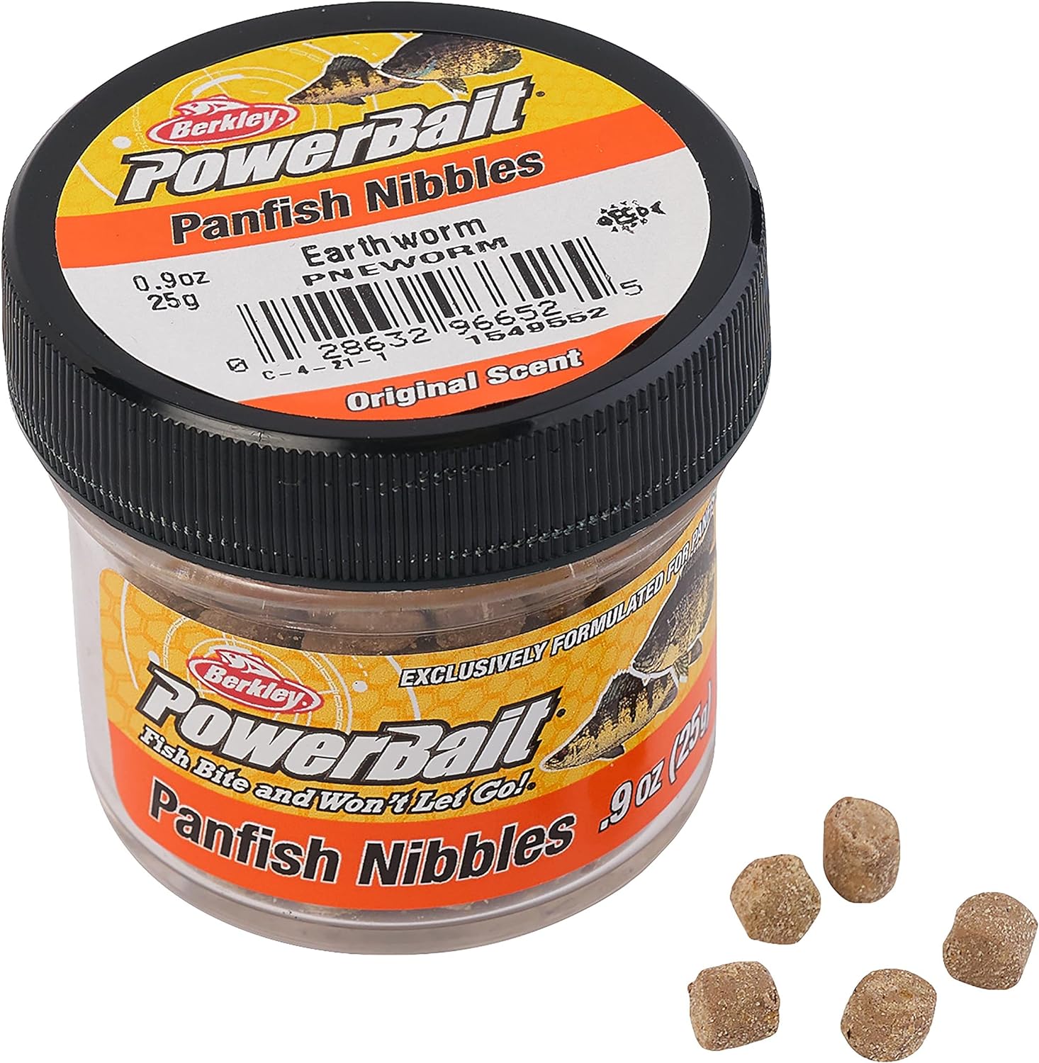Berkley Powerbait Panfish Nibbles Fishing Soft Bait, Earthworm, Small Jar