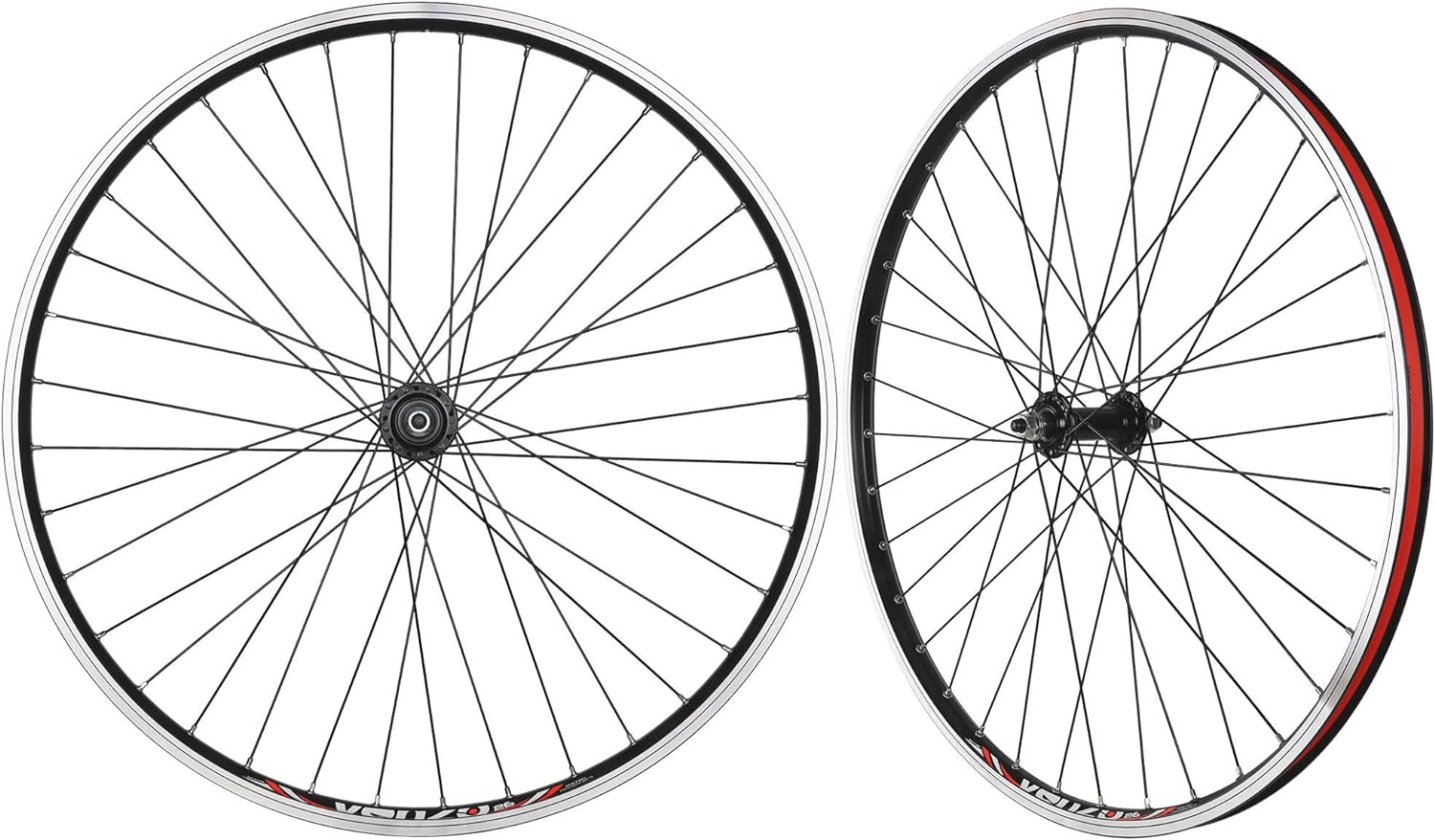 CyclingDeal Mountain Bike 26" 5/6/7/8 Speed Double Wall Alloy Wheelset - Bicycle MTB Thread-on Freewheel - Bolt-on Axle Front & Rear - 18mm Inner Rim Width